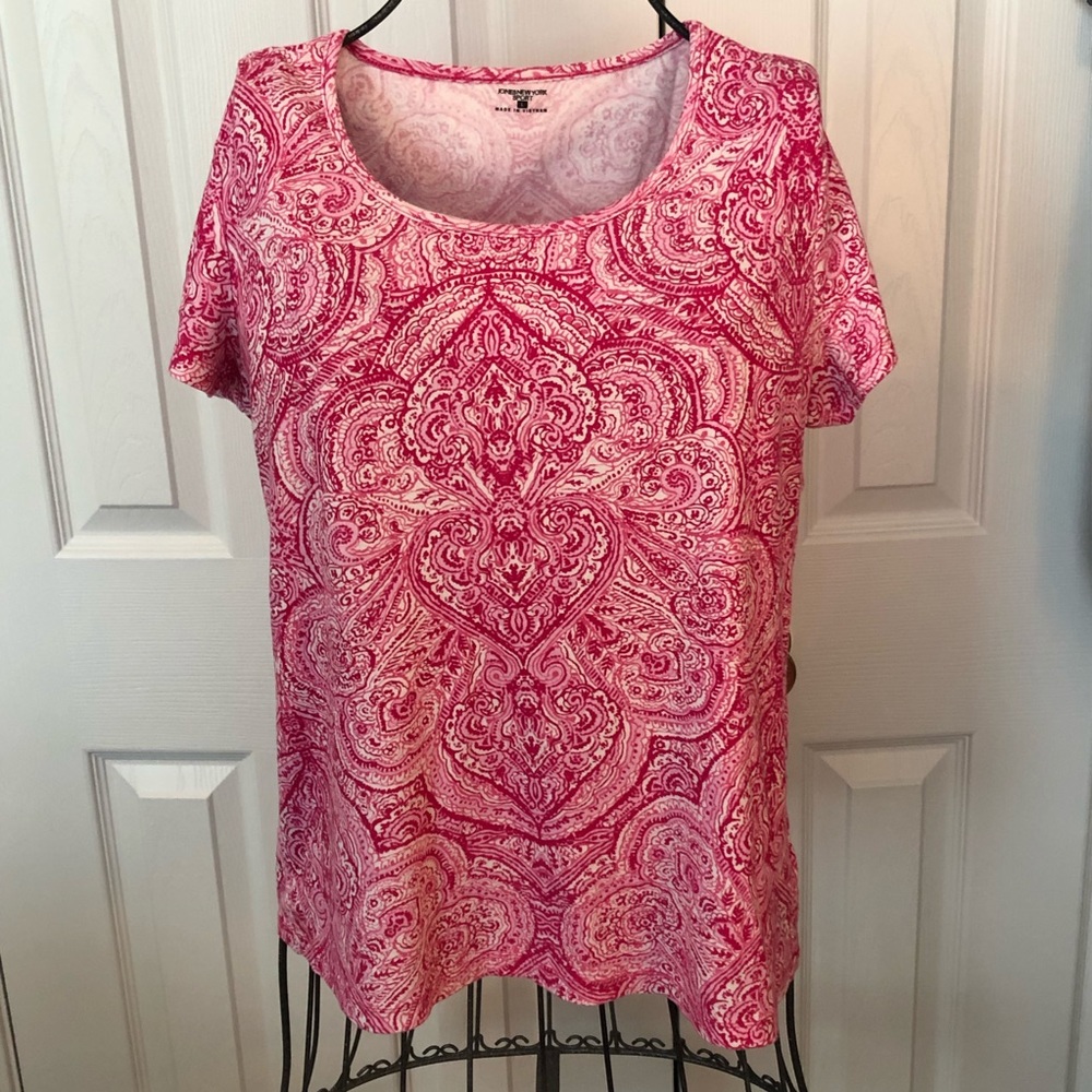 Jones New York Sport-Pink/White L-Cute T-Shirt!